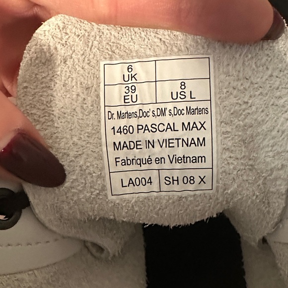 White Dr. Martens 1460 Pascal Max Platform Boots Women Size 8 - Picture 2 of 6